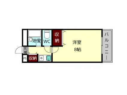 アエル宝来(1K/1階)の間取り写真