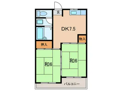ハイムM2(2DK/3階)の間取り写真