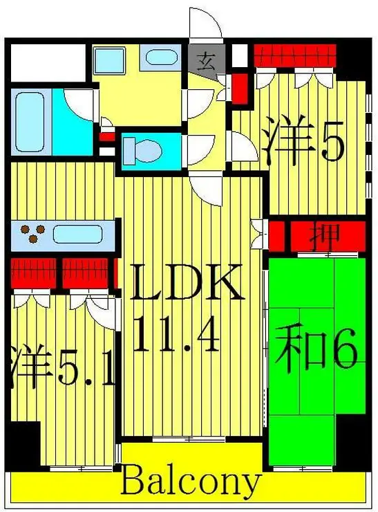 マイキャッスル綾瀬 2階階 間取り