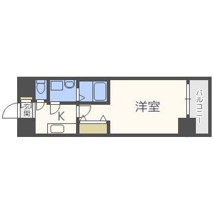 アドバンス三宮シュロス(1K/2階)の間取り写真