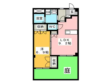 ソラーク(1LDK/1階)の間取り写真