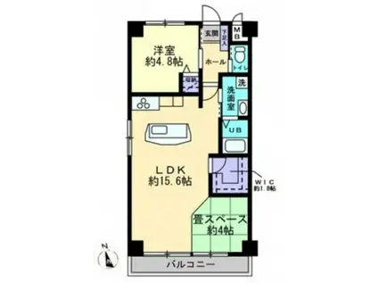 モアガーデンII(1SLDK/2階)の間取り写真