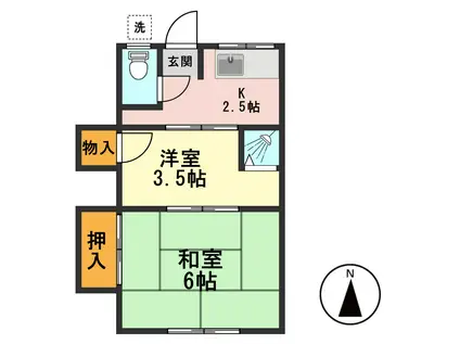 第一高庄荘(2K/1階)の間取り写真