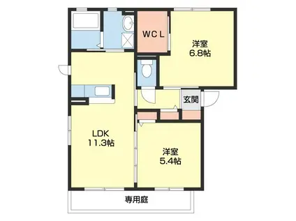 シャーメゾン神前(2LDK/2階)の間取り写真