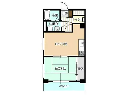 宮田アカマツハイツ(1DK/3階)の間取り写真
