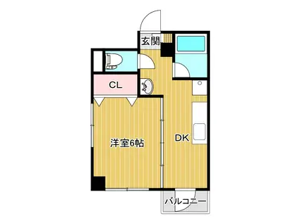 小林事務機ビル(1DK/3階)の間取り写真