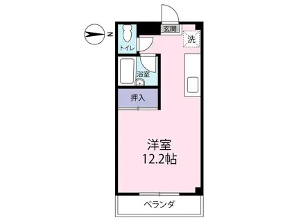 ビバリー大館 おはよう(ワンルーム/3階)の間取り写真