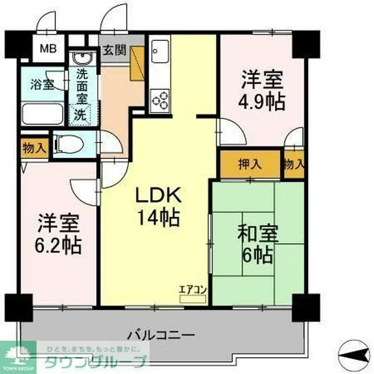 フジヴェール法蓮寺山 4階階 間取り