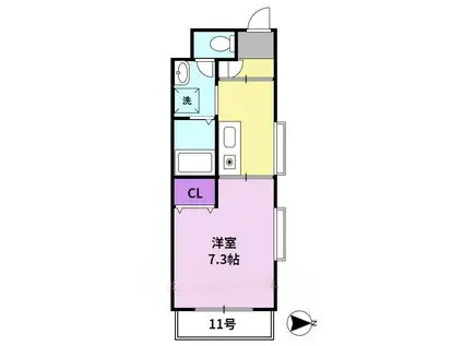 アルファルファ(1K/1階)の間取り写真