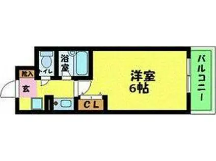 エスリード新大阪第8(1K/6階)の間取り写真