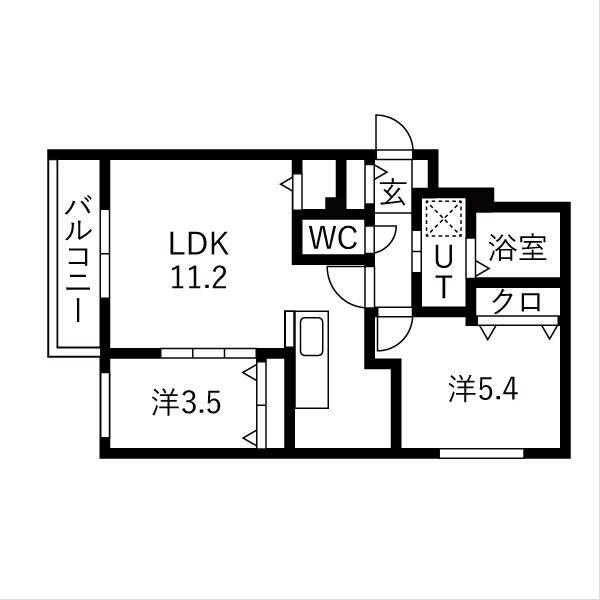 AND-HONDORI(2LDK/4階)の間取り写真