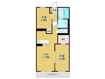 メルベーユ(2LDK/2階)の間取り写真