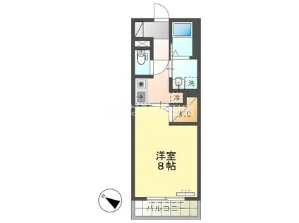 スカイパラスIII(1K/1階)の間取り写真