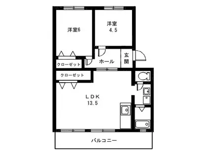 メゾン・ホワイトハウス(2LDK/2階)の間取り写真