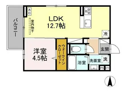 D-ROOMアプロ富士河口湖町II(1LDK/1階)の間取り写真