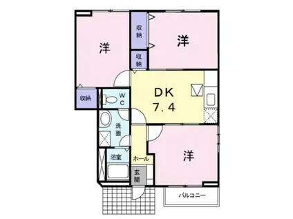 クレールA(3DK/1階)の間取り写真