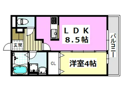 ミューイチマサ(1LDK/2階)の間取り写真