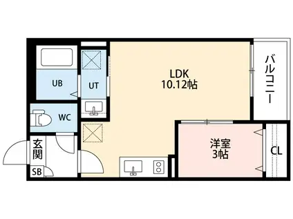 JACK HISHIIKE I(1LDK/3階)の間取り写真