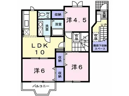 グランシャリオトム(3LDK/2階)の間取り写真