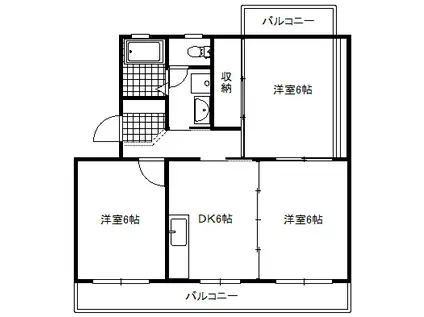 スカイヒル21I(3DK/3階)の間取り写真
