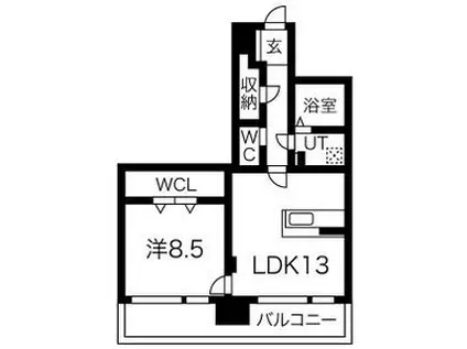 ペリエ ジュエ(1LDK/9階)の間取り写真