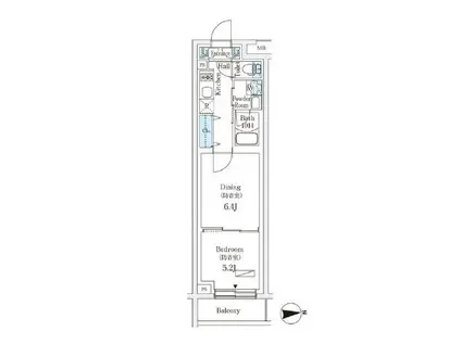 プラネソシエプラス桜台(1DK/1階)の間取り写真