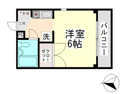 レミニョン(1K/1階)の間取り写真