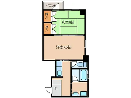 トランプ(2K/4階)の間取り写真