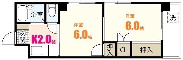 NOBLEアイ(2K/2階)の間取り写真