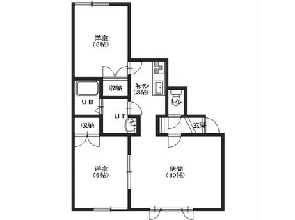 リーヴ・コート(2LDK/2階)の間取り写真