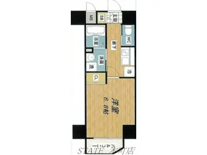 ジュネーゼグラン本町イースト(1K/7階)の間取り写真