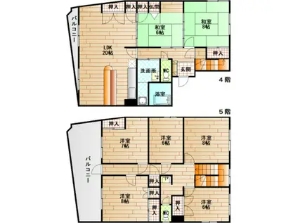 第2金口ビル(7LDK/4階)の間取り写真