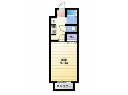 ハイツベアー富塚(1K/1階)の間取り写真