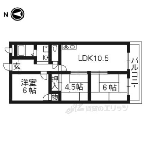 ウィスタリア(3LDK/3階)の間取り写真