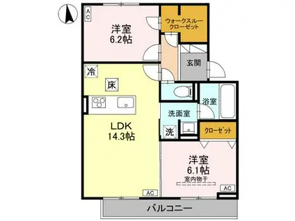 TORISIAS城東(2LDK/1階)の間取り写真