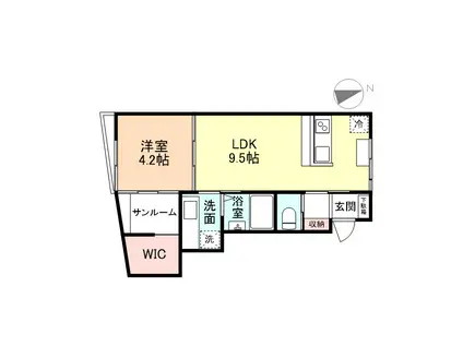 STORY 841(1LDK/2階)の間取り写真