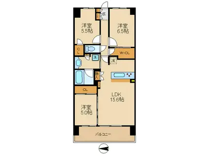 アクアスイート(3LDK/9階)の間取り写真