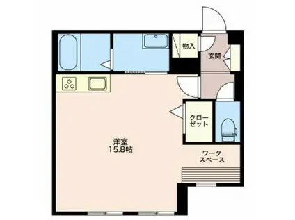 笹口レジデンス(ワンルーム/1階)の間取り写真