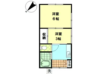 京谷ハイツ(2K/1階)の間取り写真