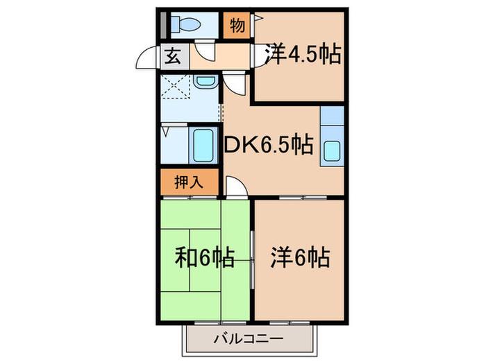 ハイツナカノ(3DK/2階)の間取り写真