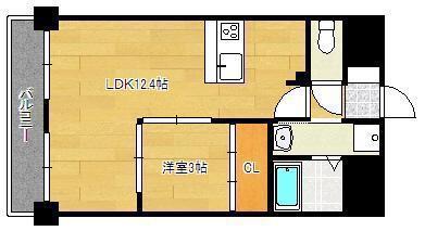 門司ポロニア(1LDK/4階)の間取り写真