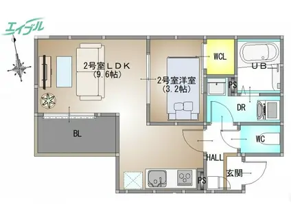 REGALEST 南高前(1LDK/3階)の間取り写真