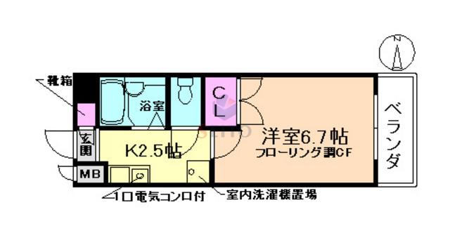 ハイツJUN3号館(1K/4階)の間取り写真