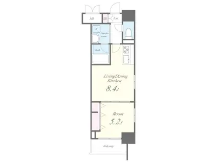 ROOTS SHINJUKU WAKAMATSUCHOルーツシンジュ(1LDK/5階)の間取り写真