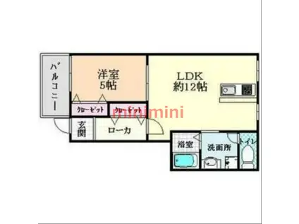 FOREST山崎(1LDK/1階)の間取り写真