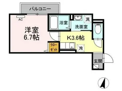 アンジュール神谷(1K/3階)の間取り写真