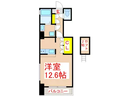 ララポート松(ワンルーム/6階)の間取り写真