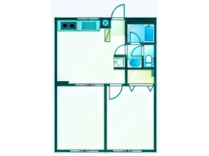 マンションルベーヌ(2DK/1階)の間取り写真