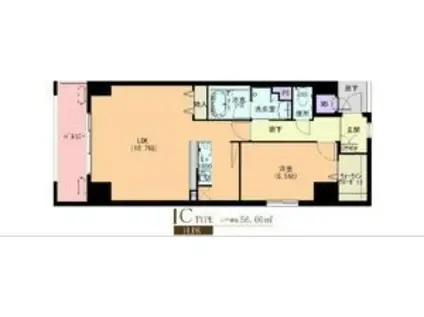 地下鉄東山線 今池駅(愛知) 徒歩5分 10階建 築17年(1LDK/2階)の間取り写真