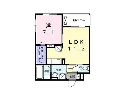 シャルマン唐橋南II(1LDK/2階)の間取り写真